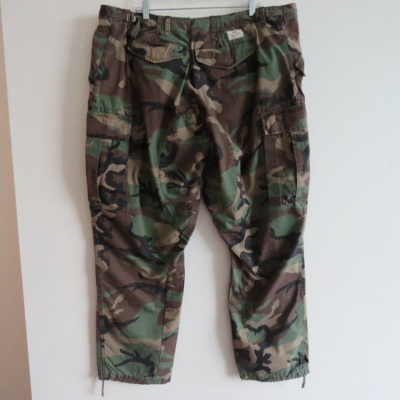 POLO RALPH LAUREN Men's Green Surplus Camo Utility Cotton Canvas Cargo Pant - Picture 11 of 16